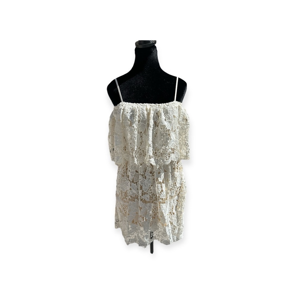 Star Crossed Lovers Neiman Marcus Luxury Lace Off The Shoulder Mini Dress Size S